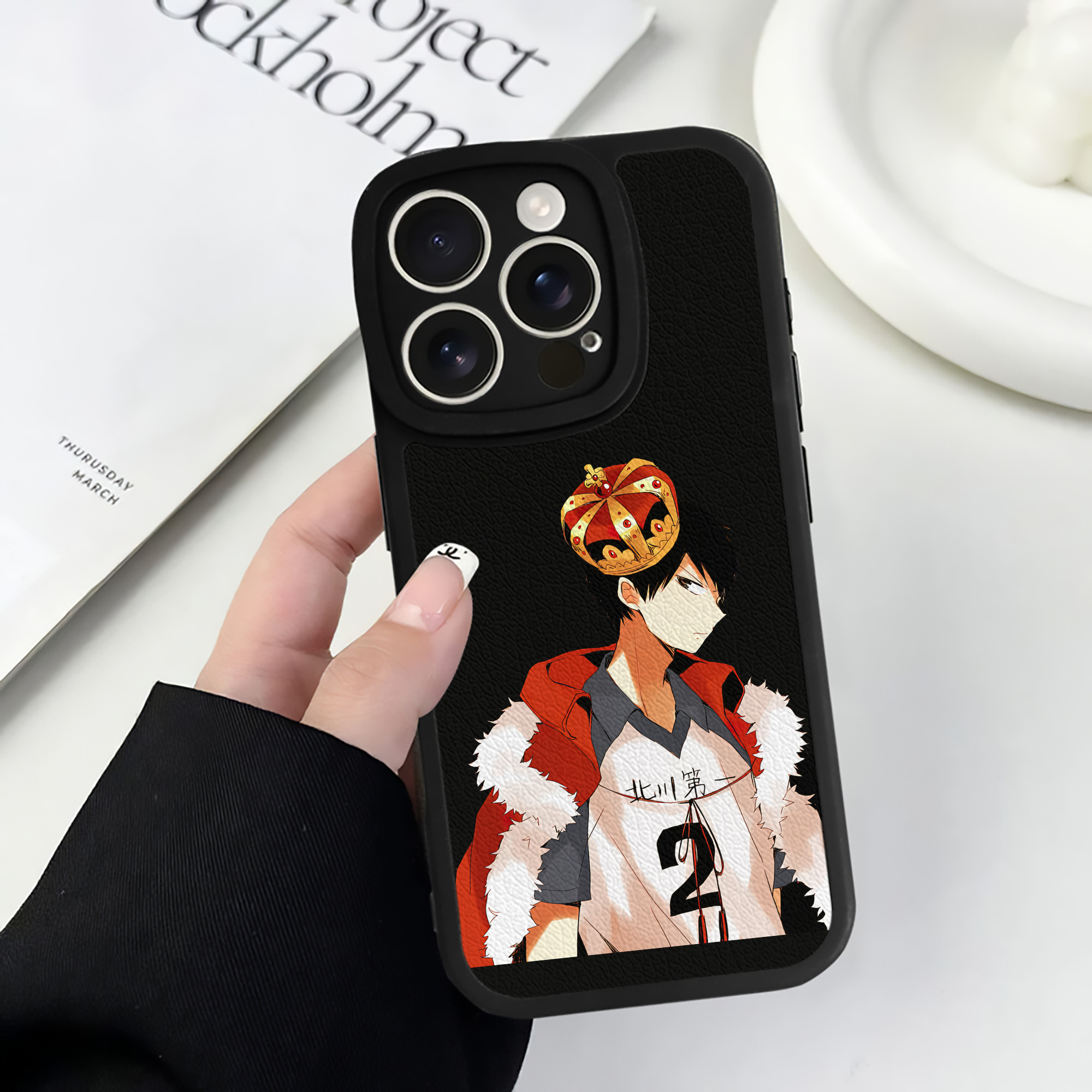 （画像用） ハイキュー!! Haikyu!! 【iPhone 16シリーズ対応】シリコンスマホケース（レザー調） 材質：シリコン